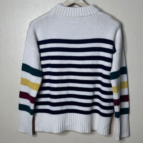 La Ligne Sweater Women's XS Wool Cashmere Striped Mock Neck Wool Oversized - Picture 10 of 10